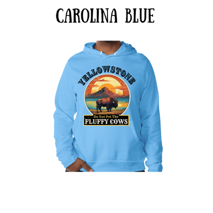 CP - Yellowstone: Fluffy Cows - Sponge Fleece Hoodie - Blues, Purples