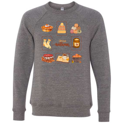 HP - Hello Autumn - Sponge Fleece Raglan Sweatshirt - Greens, Neutrals