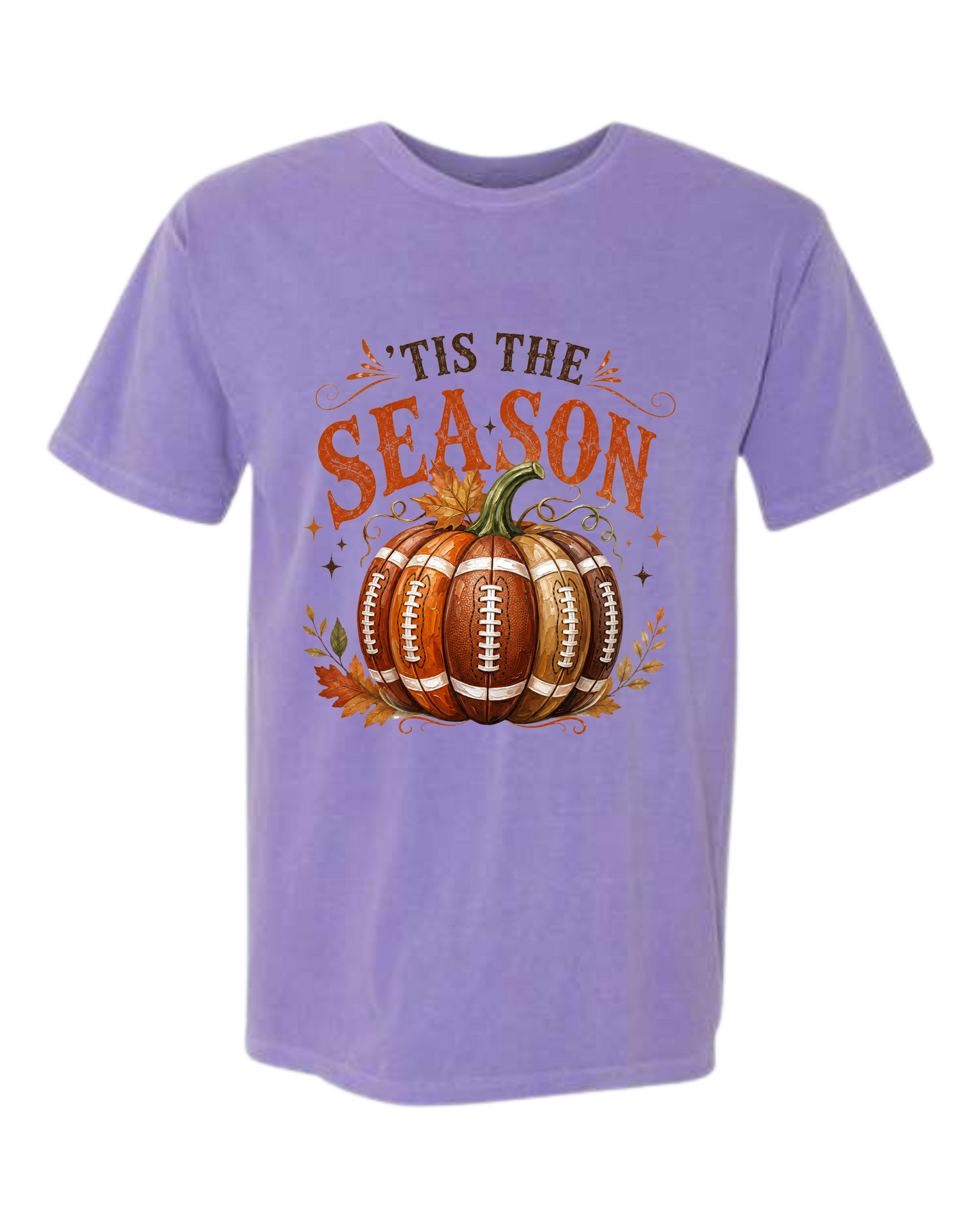 'Tis Football Season - Comfort Colors - Heavyweight Unisex Tee - Pinks & Purples