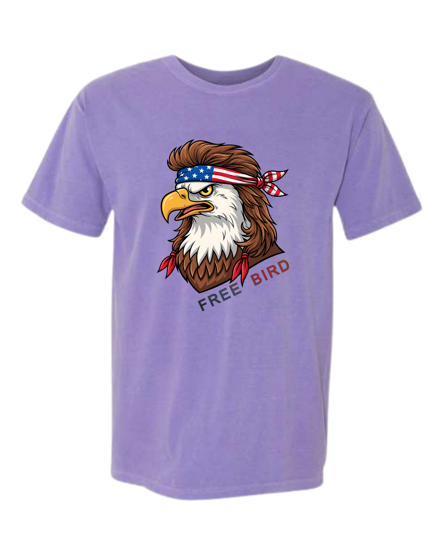 Rockin Free Bird - Comfort Colors - Heavyweight Unisex Tee - Pinks & Purples