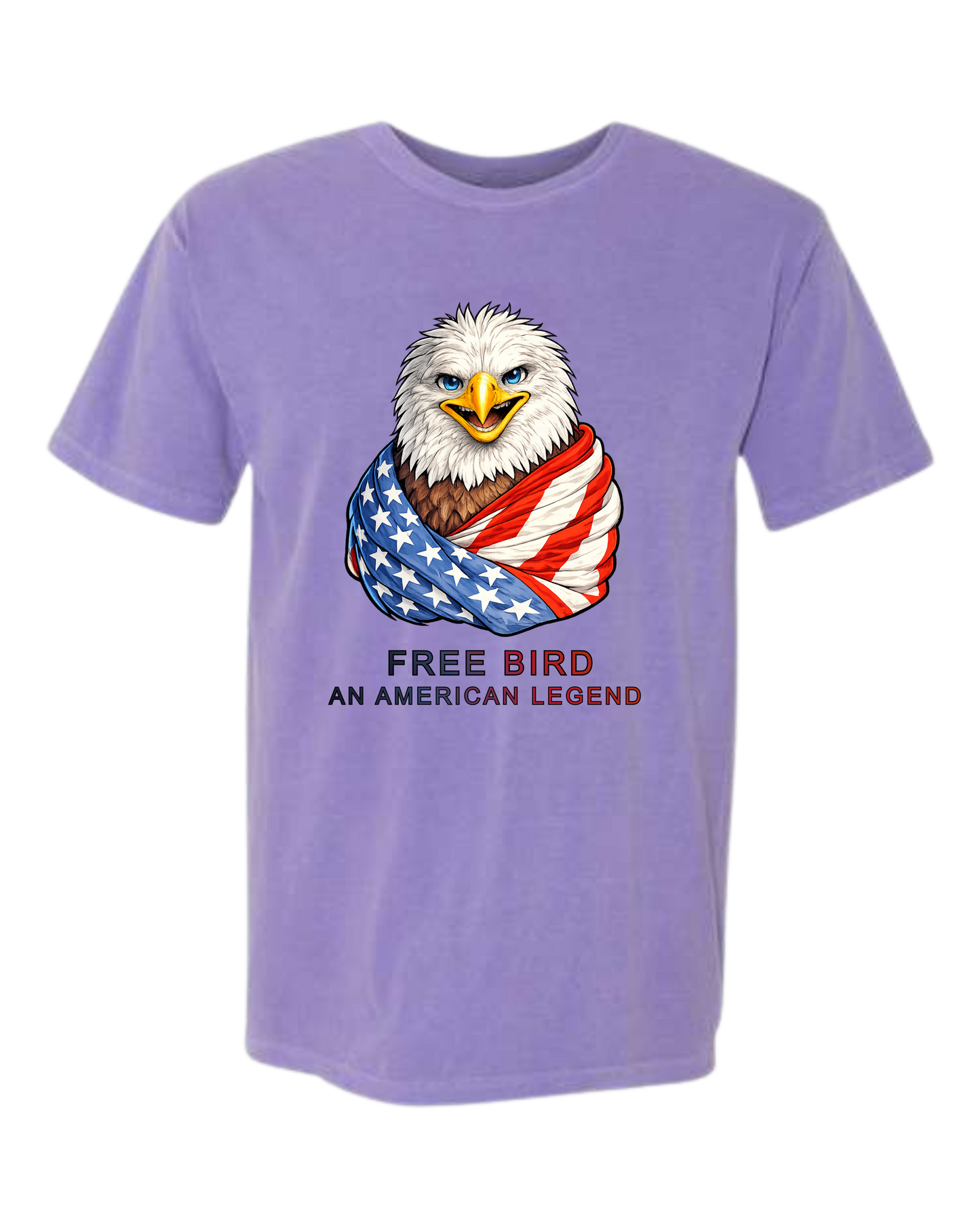 Free Bird An American Legend - Comfort Colors - Heavyweight Unisex Tee - Pinks & Purples
