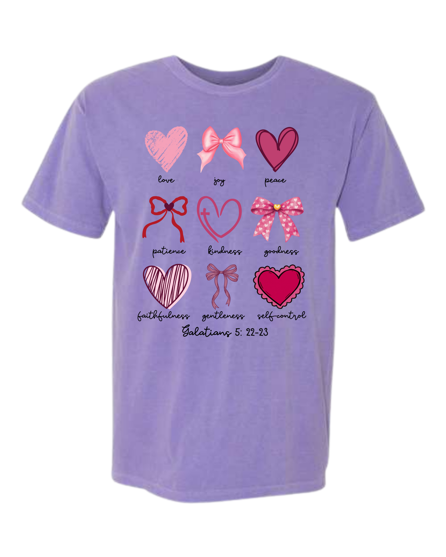 Galatians 5 - Valentines - Comfort Colors - Heavyweight Unisex Tee - Pinks & Purples