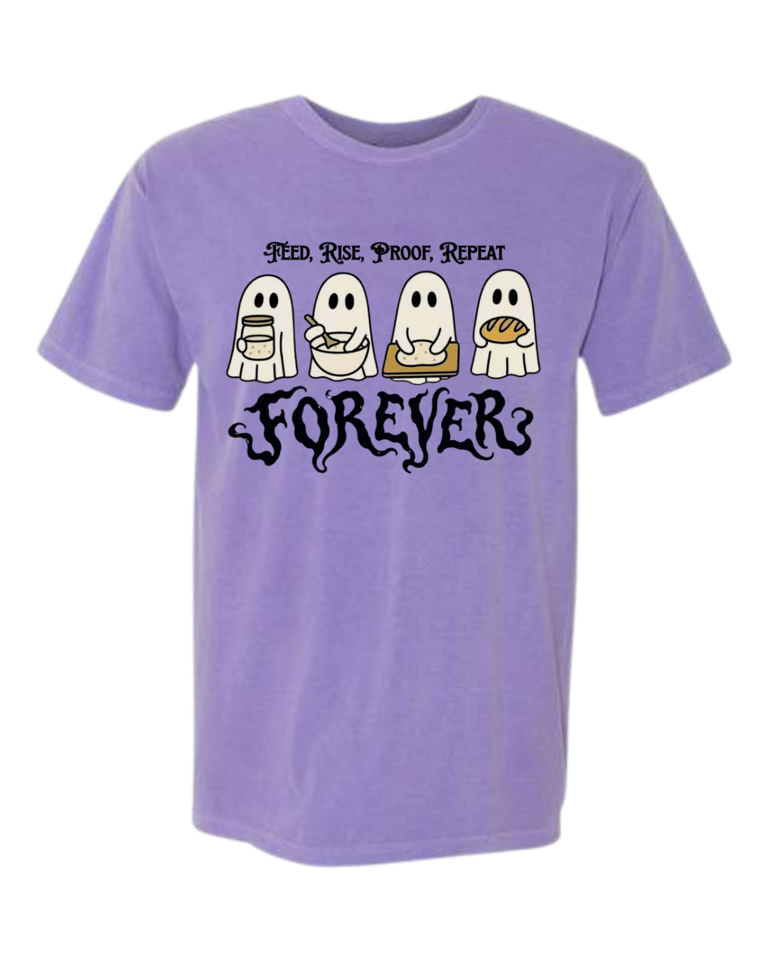 Sourdough Ghosties - Comfort Colors - Heavyweight Unisex Tee - Pinks & Purples