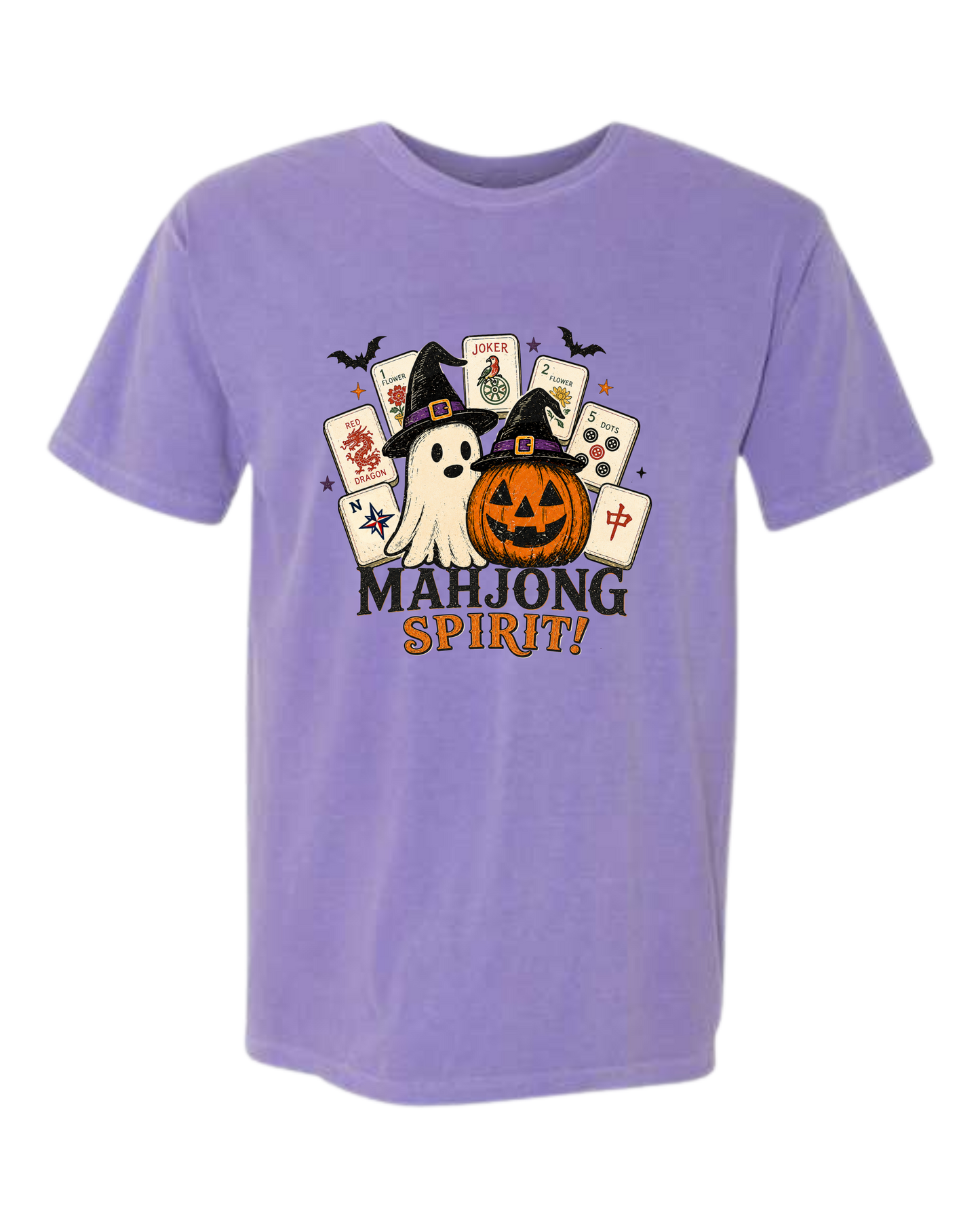 Mahjong Spirit - Comfort Colors - Heavyweight Unisex Tee - Pinks & Purples