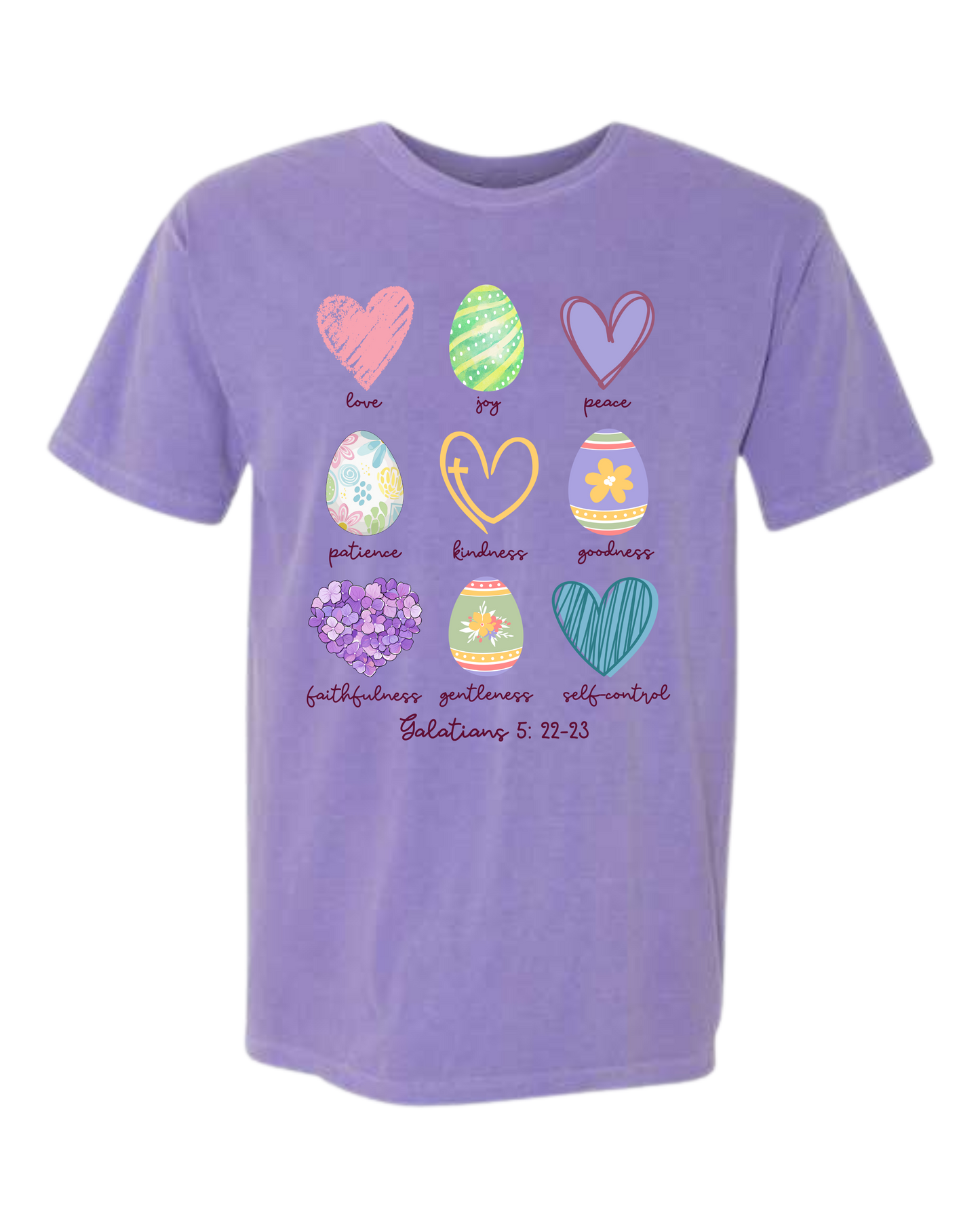 Galatians 5 - Easter - Comfort Colors - Heavyweight Unisex Tee - Pinks & Purples