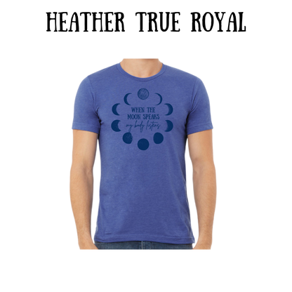 when the moon speaks - unisex tee - blues