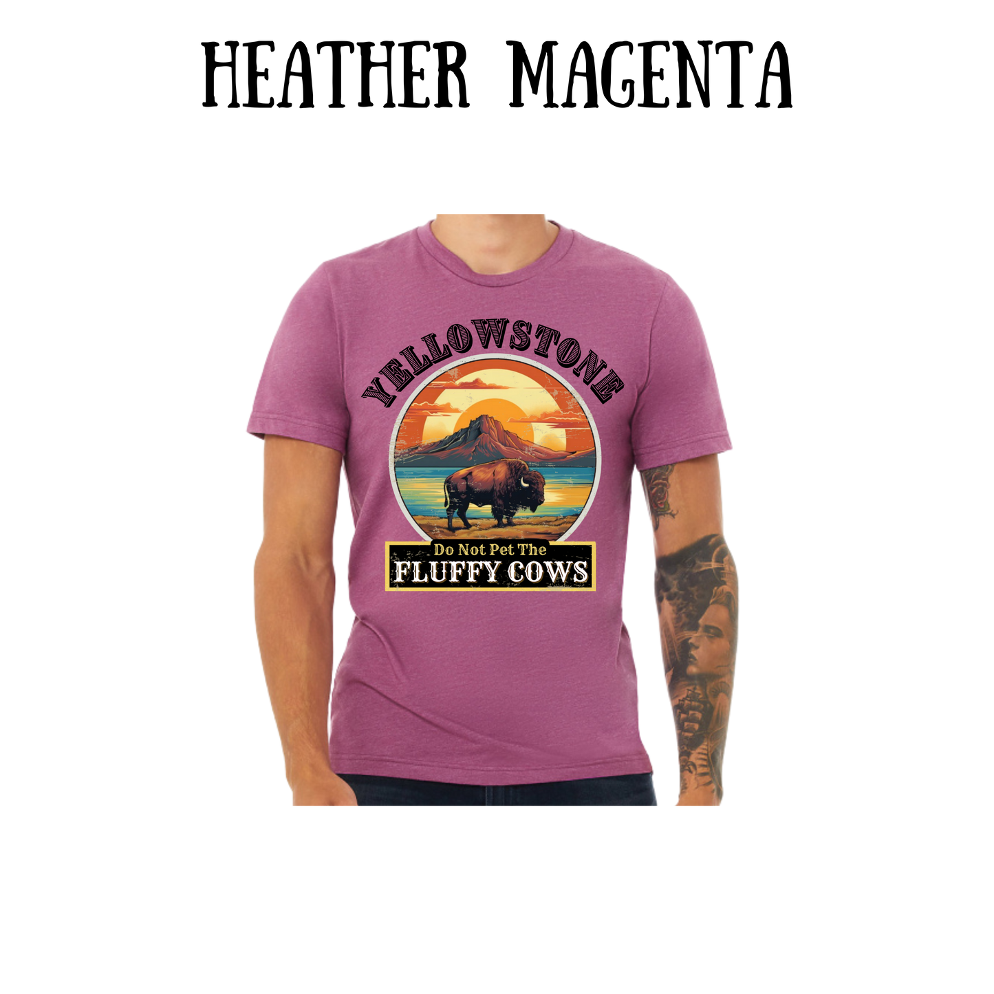 CP - Yellowstone: Fluffy Cows - Unisex Tee - Pinks, Purples, Neutrals