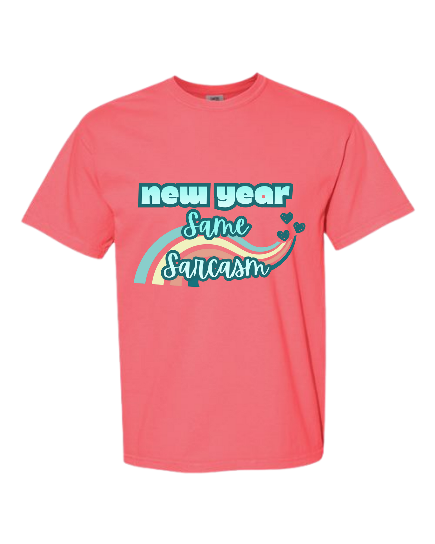 New Year Same Sarcasm - Comfort Colors - Heavyweight Unisex Tee - Pinks & Purples