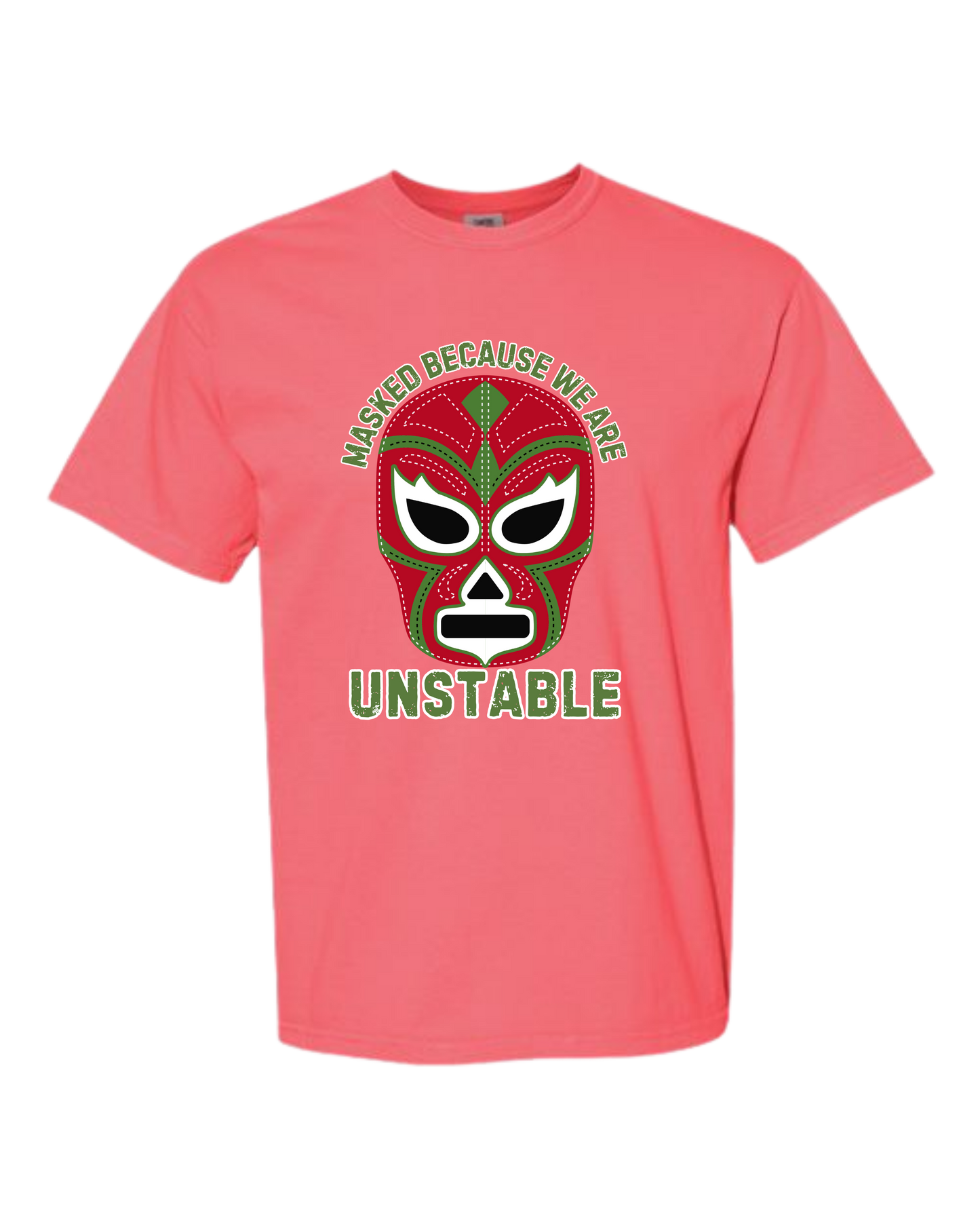 Masked Because We Are Unstable - Comfort Colors - Heavyweight Unisex Tee - Pinks & Purples