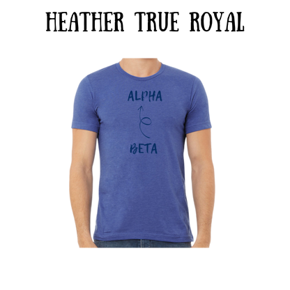 beta to alpha - unisex tee - blues