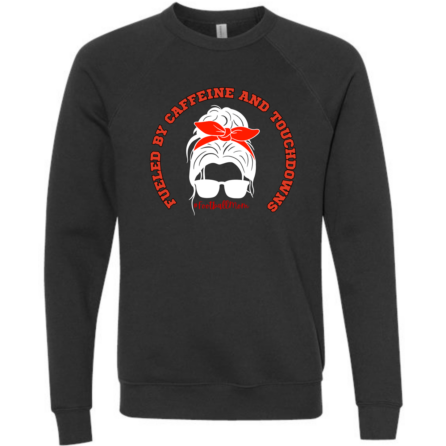 Football Moms Fueled By Caffeine and Touchdowns - Sponge Fleece Raglan Sweatshirt - Greens, Neutrals