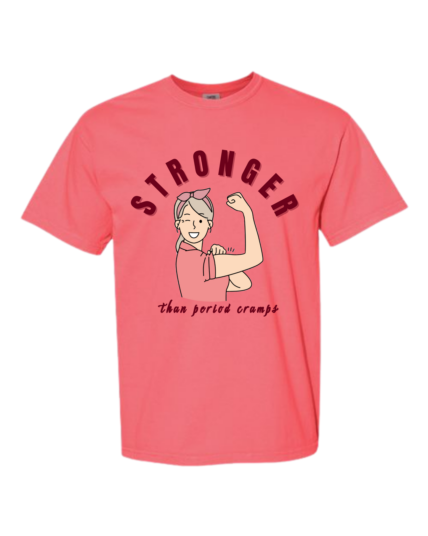 Stronger Than Period Cramps - Comfort Colors - Heavyweight Unisex Tee - Pinks & Purples