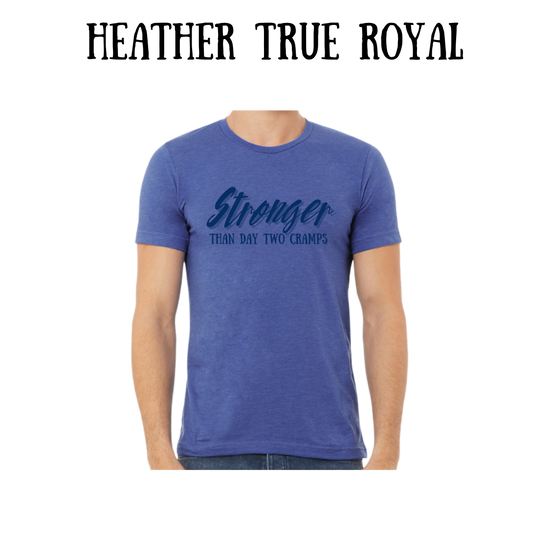 stronger than day two cramps - unisex tee - blues