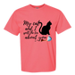 My Cat and I spill the tea about you - Comfort Colors - Heavyweight Unisex Tee - Pinks & Purples