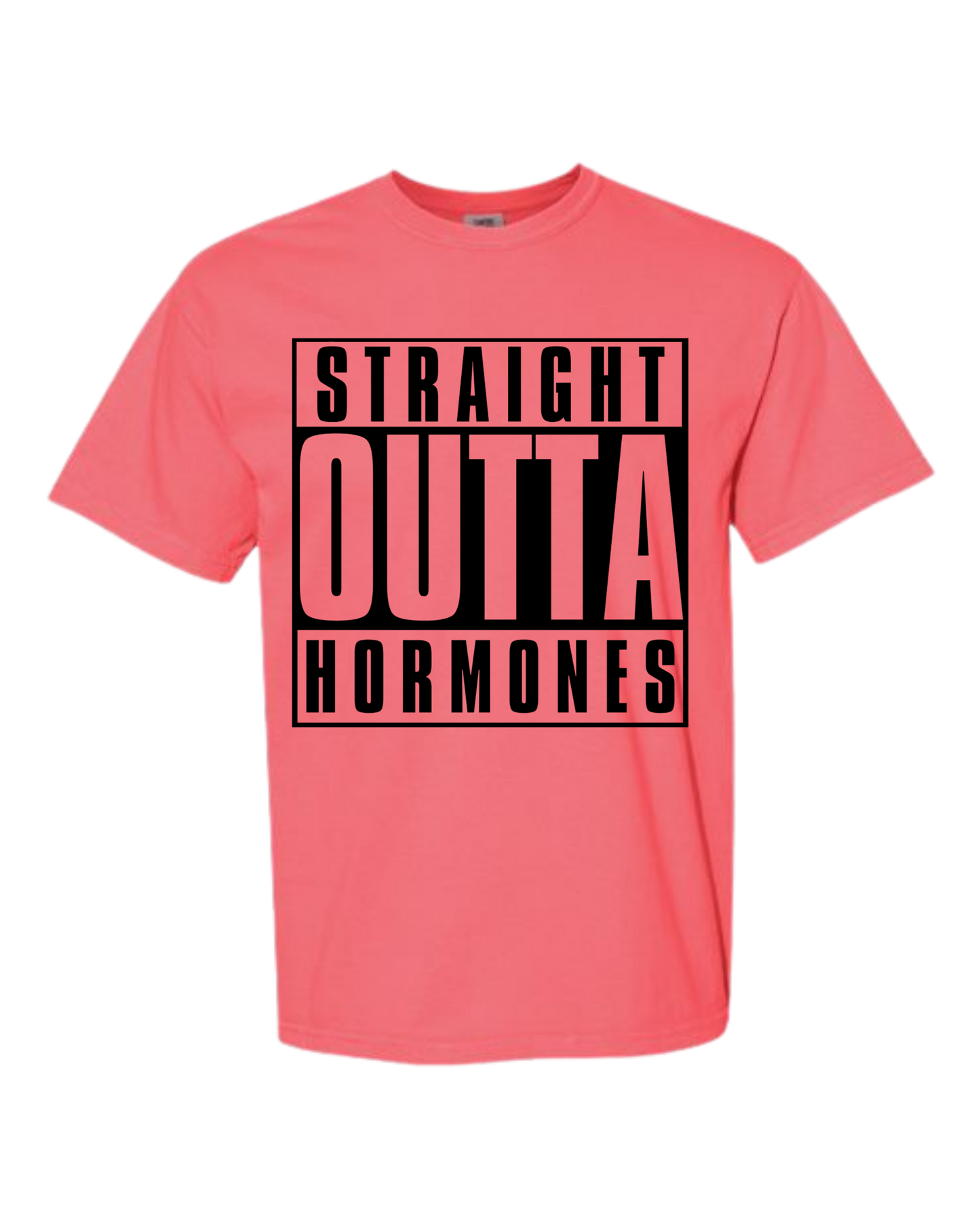 Straight Outta Hormones - Comfort Colors - Heavyweight Unisex Tee - Pinks, Purples