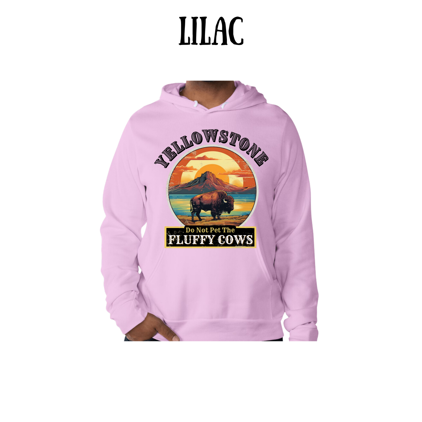 CP - Yellowstone: Fluffy Cows - Sponge Fleece Hoodie - Blues, Purples