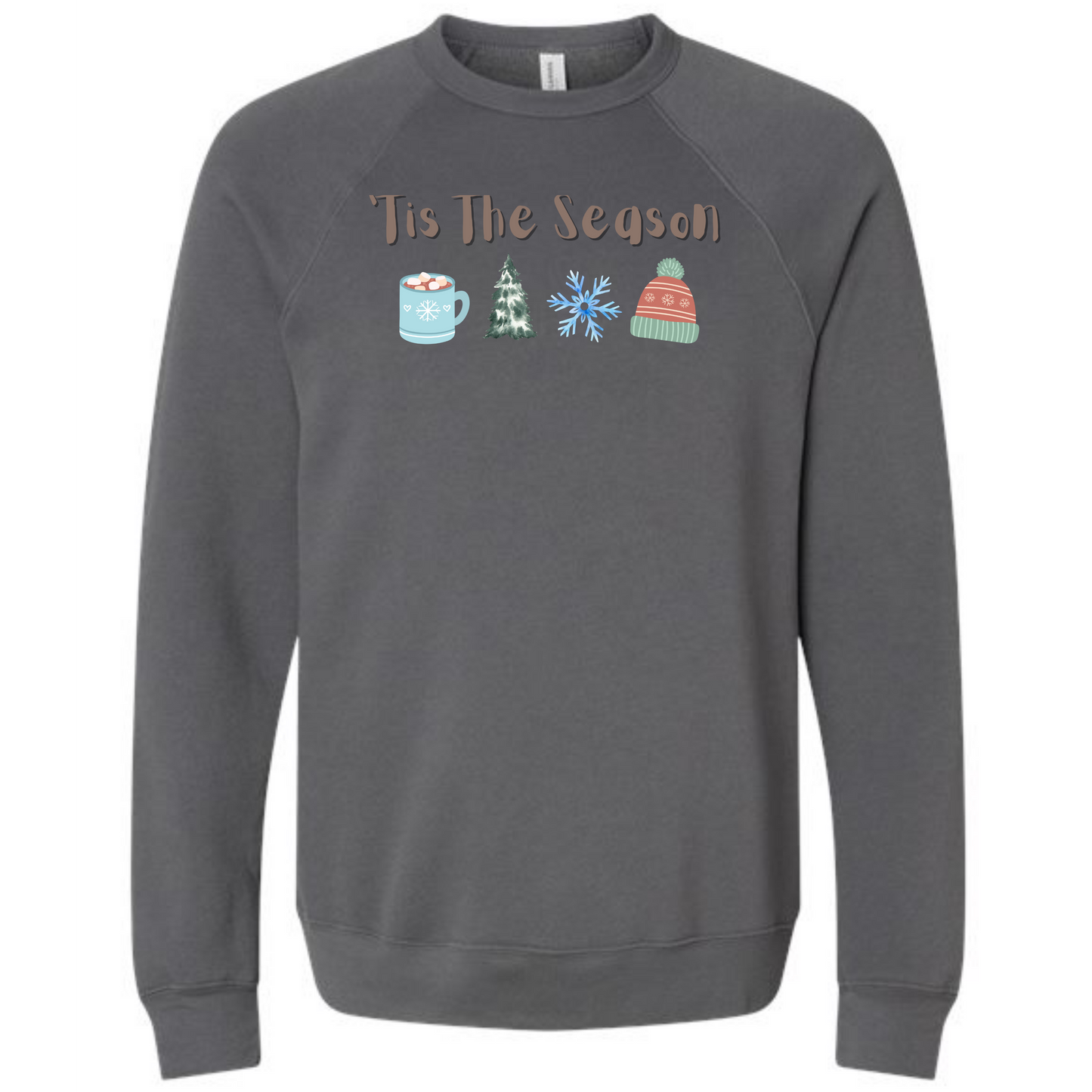 'Tis The Season - Winter - Sponge Fleece Raglan Sweatshirt - Greens, Neutrals