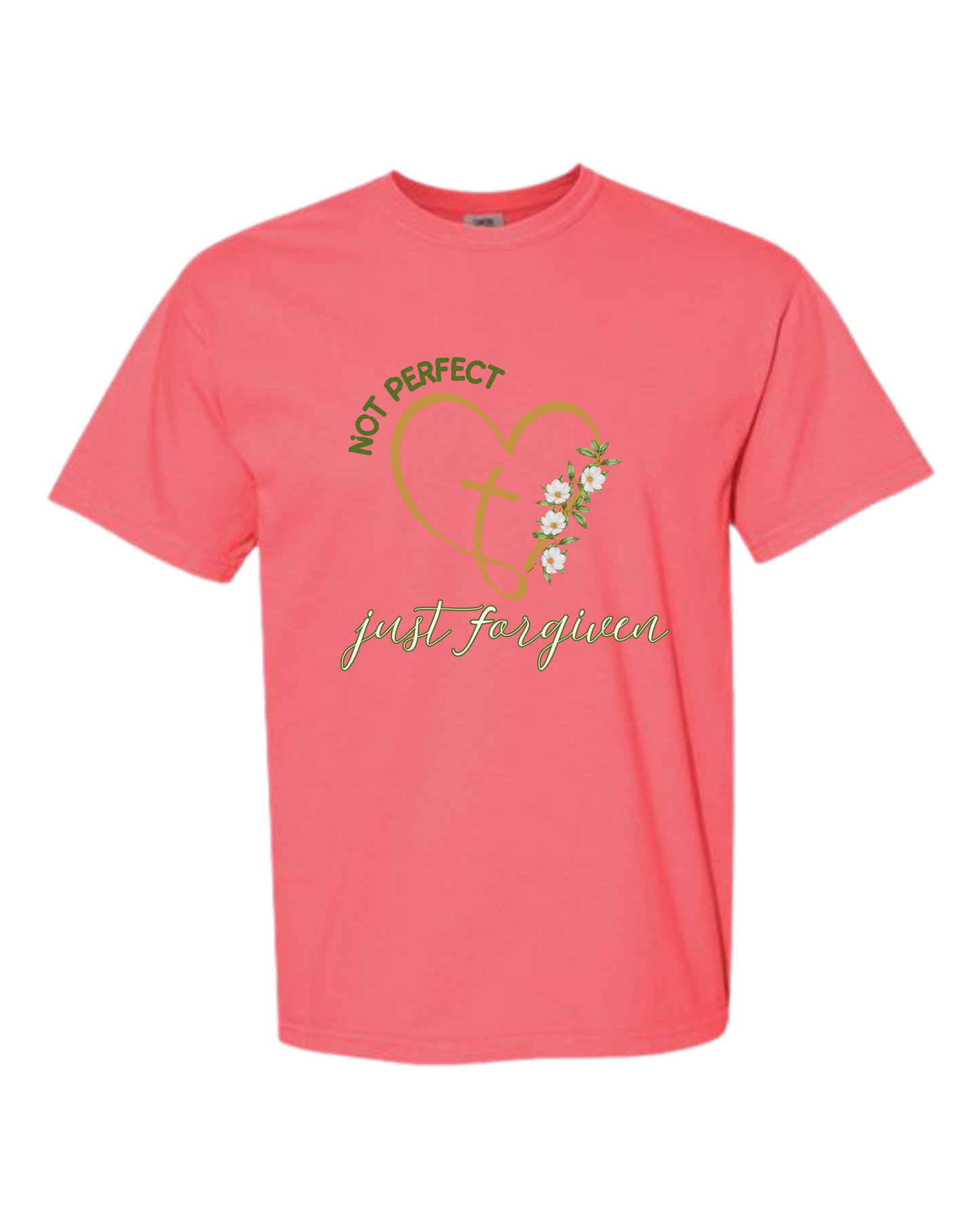 Not Perfect Just Forgiven - Comfort Colors - Heavyweight Unisex Tee - Pinks & Purples