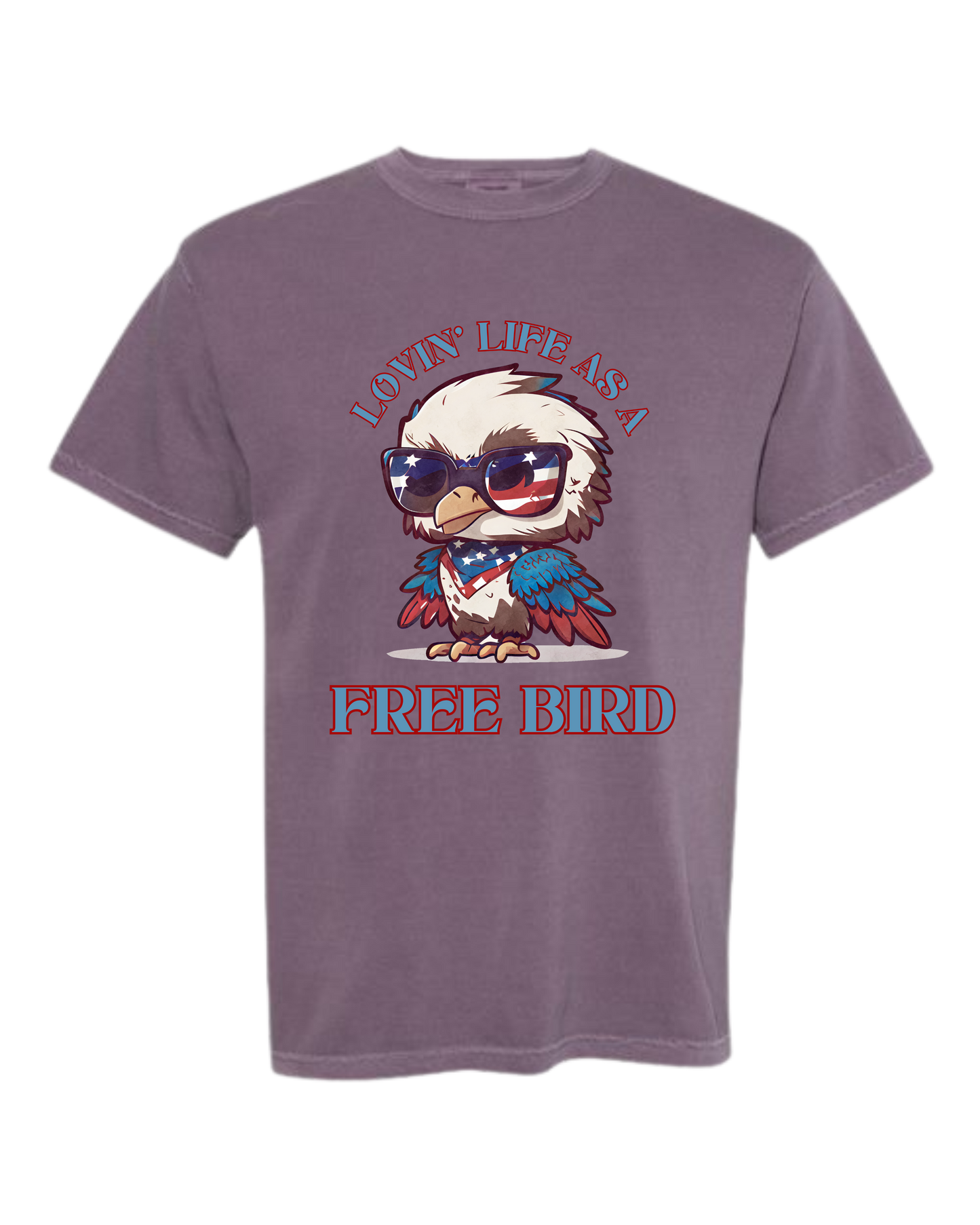 Lovin' Life as a Free Bird - Comfort Colors - Heavyweight Unisex Tee - Pinks & Purples