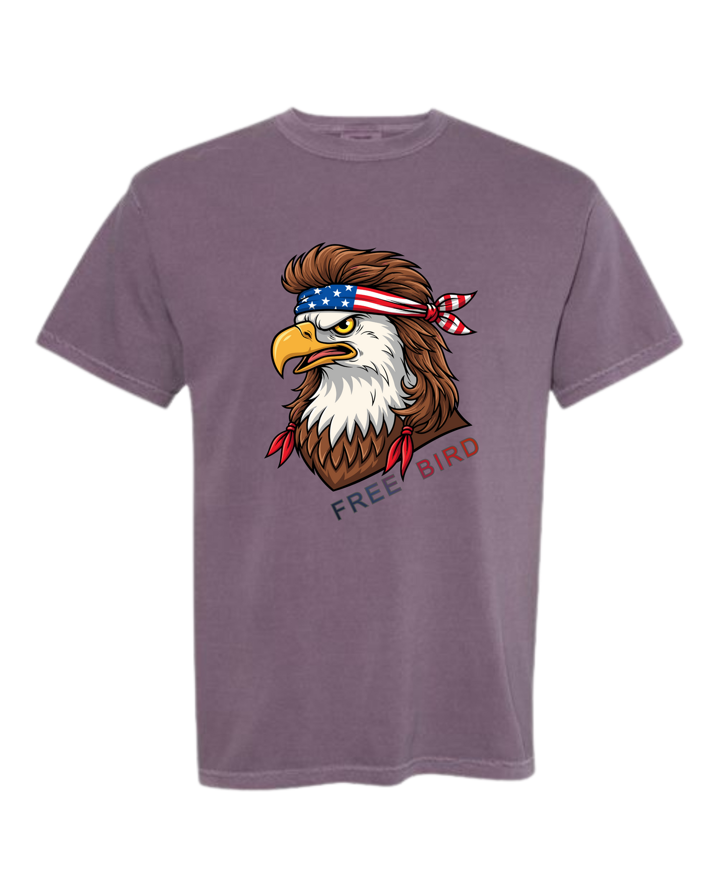 Rockin Free Bird - Comfort Colors - Heavyweight Unisex Tee - Pinks & Purples