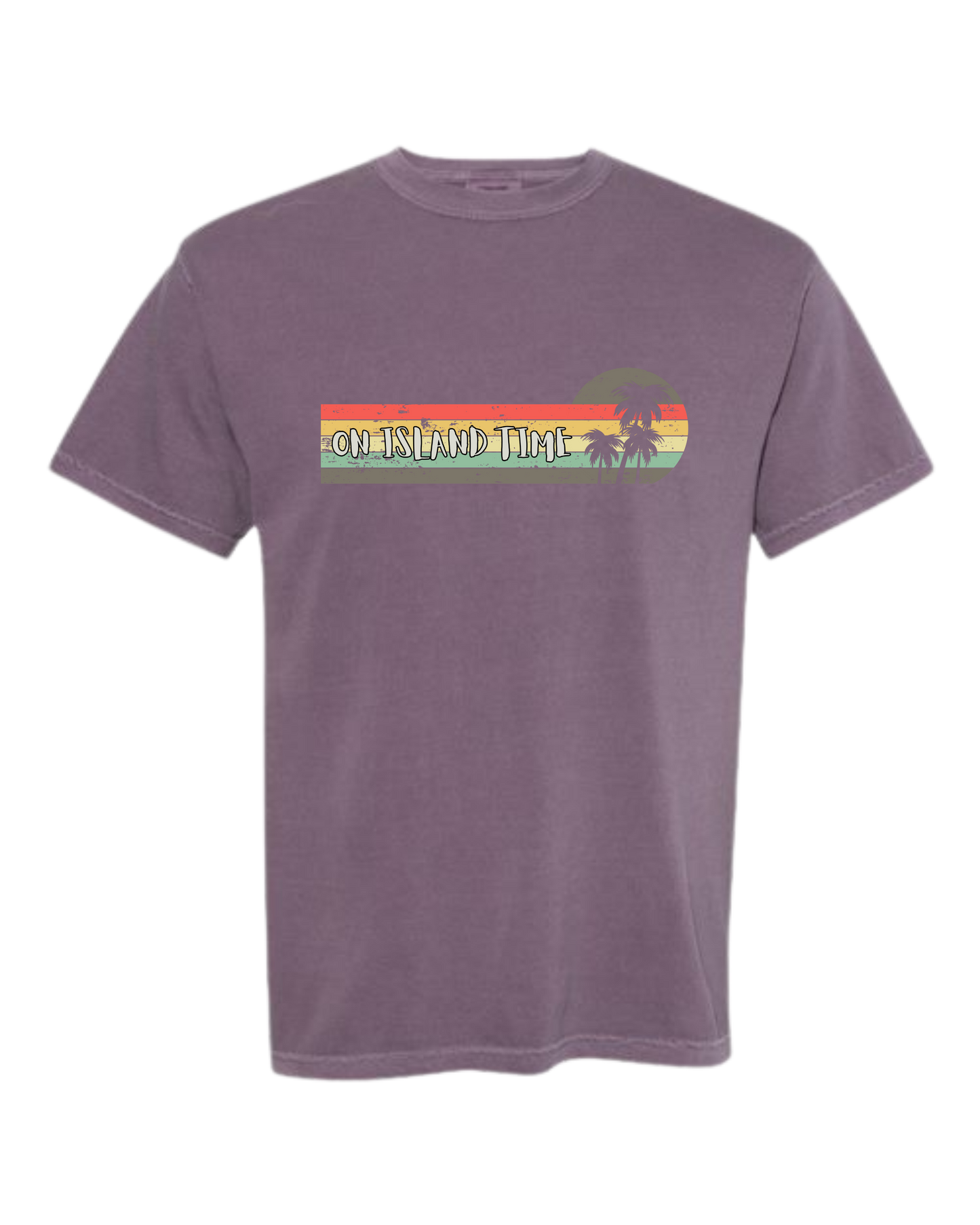 On Island Time - Comfort Colors - Heavyweight Unisex Tee - Pinks & Purples