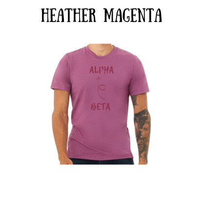 beta to alpha - unisex tee - pinks, purples, neutrals