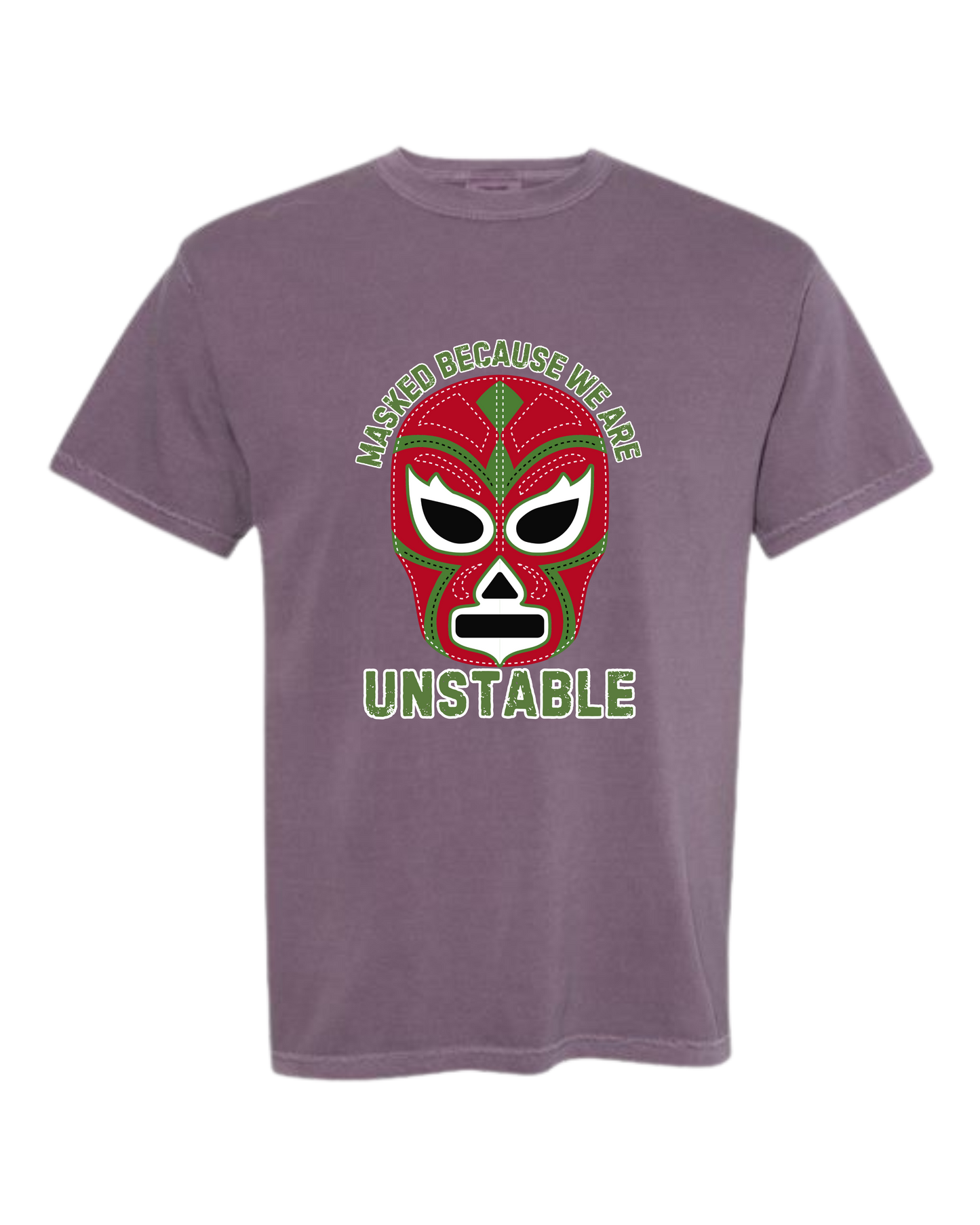 Masked Because We Are Unstable - Comfort Colors - Heavyweight Unisex Tee - Pinks & Purples