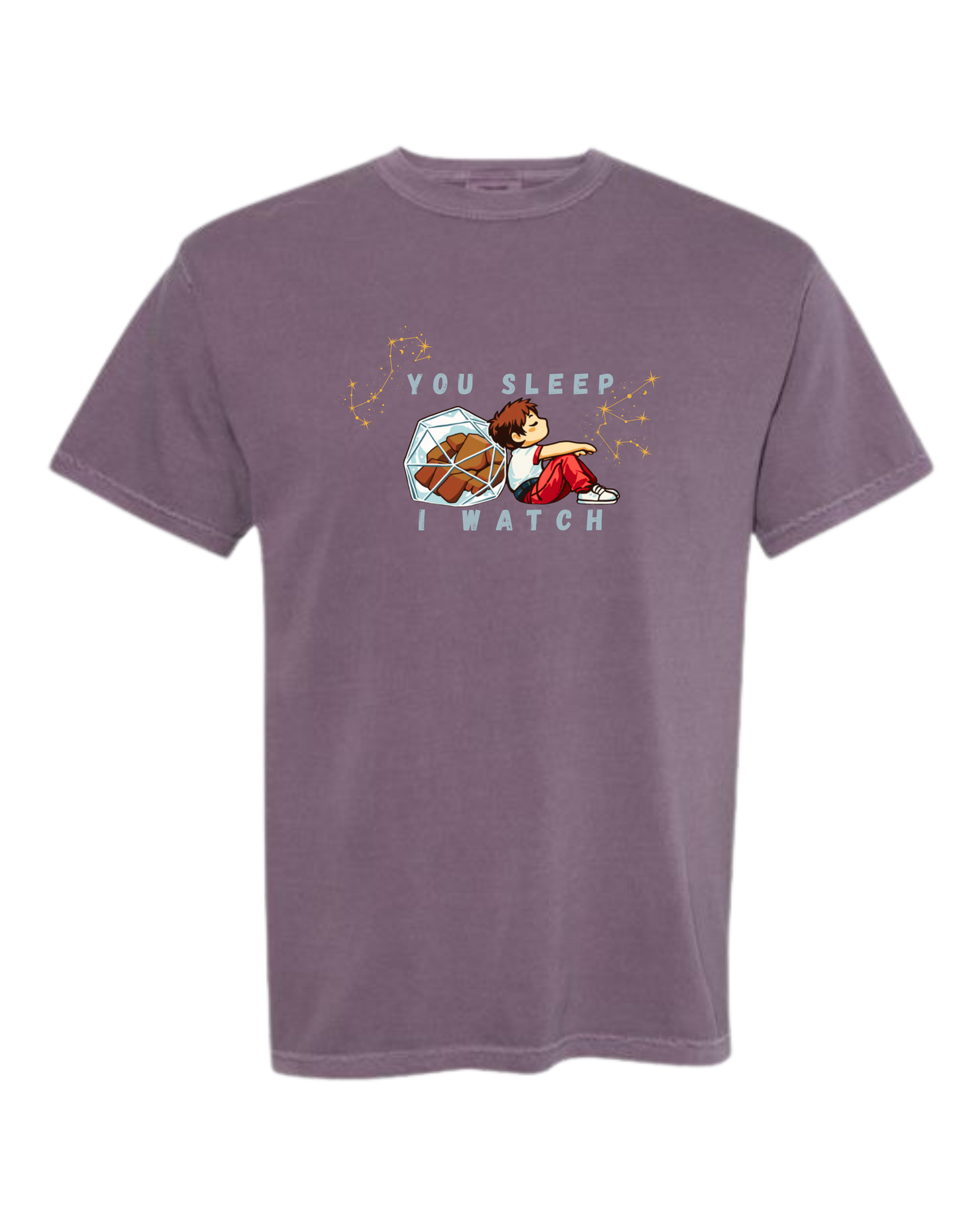 You Sleep I Watch - Comfort Colors - Heavyweight Unisex Tee - Pinks, Purples