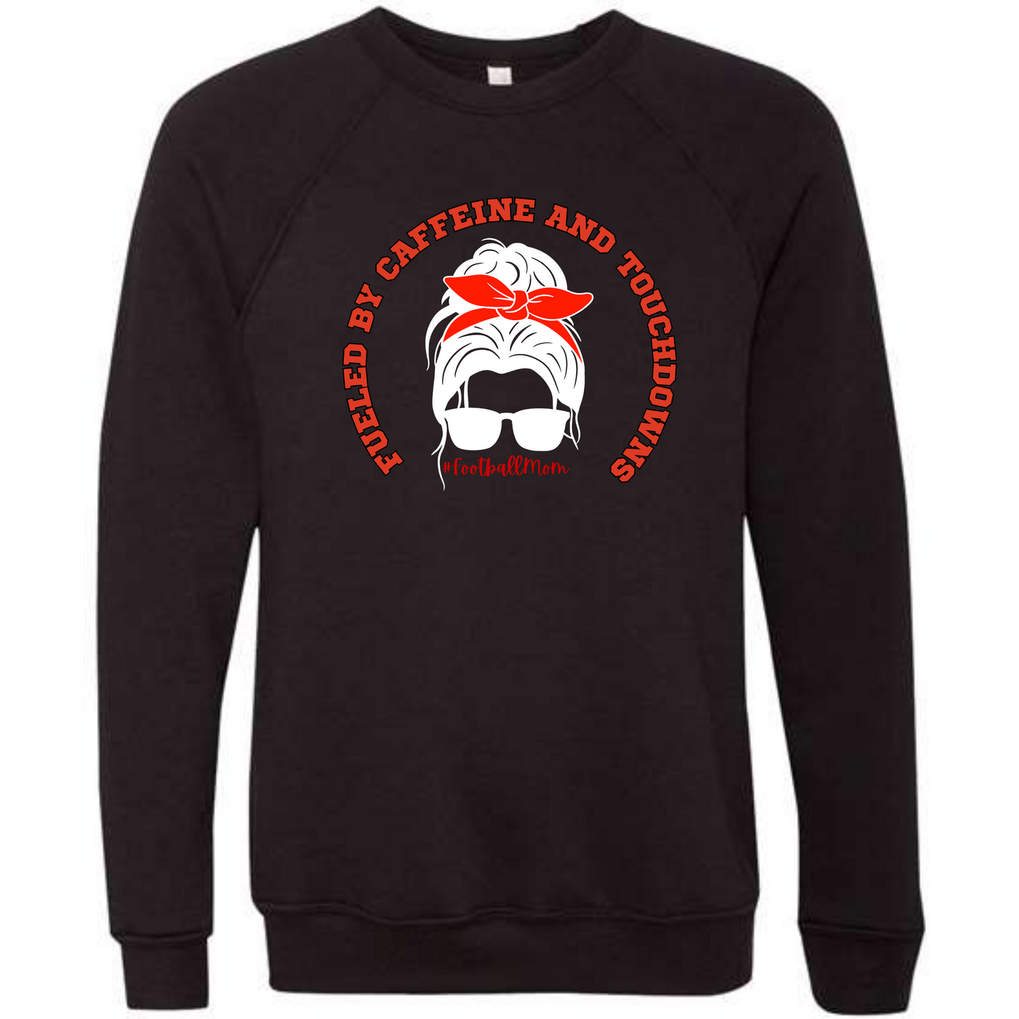 Football Moms Fueled By Caffeine and Touchdowns - Sponge Fleece Raglan Sweatshirt - Greens, Neutrals