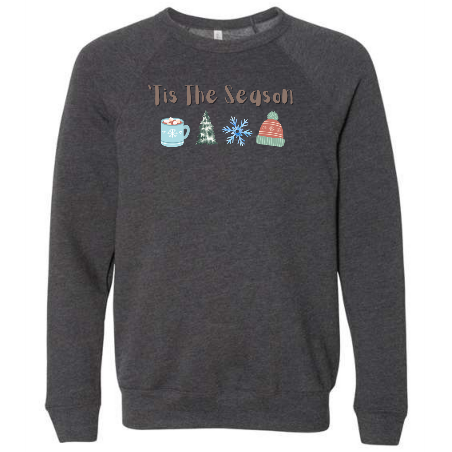 'Tis The Season - Winter - Sponge Fleece Raglan Sweatshirt - Greens, Neutrals