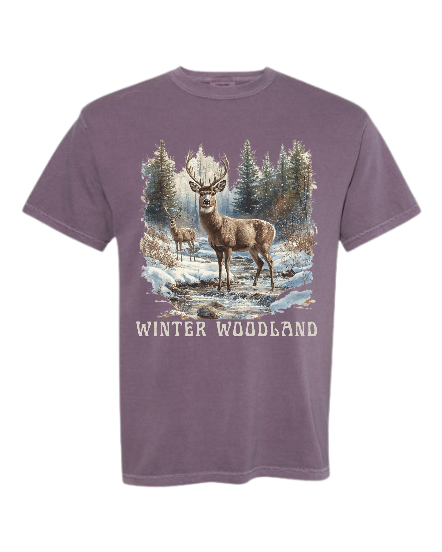 Winter Woodland - Comfort Colors - Heavyweight Unisex Tee - Pinks, Purples