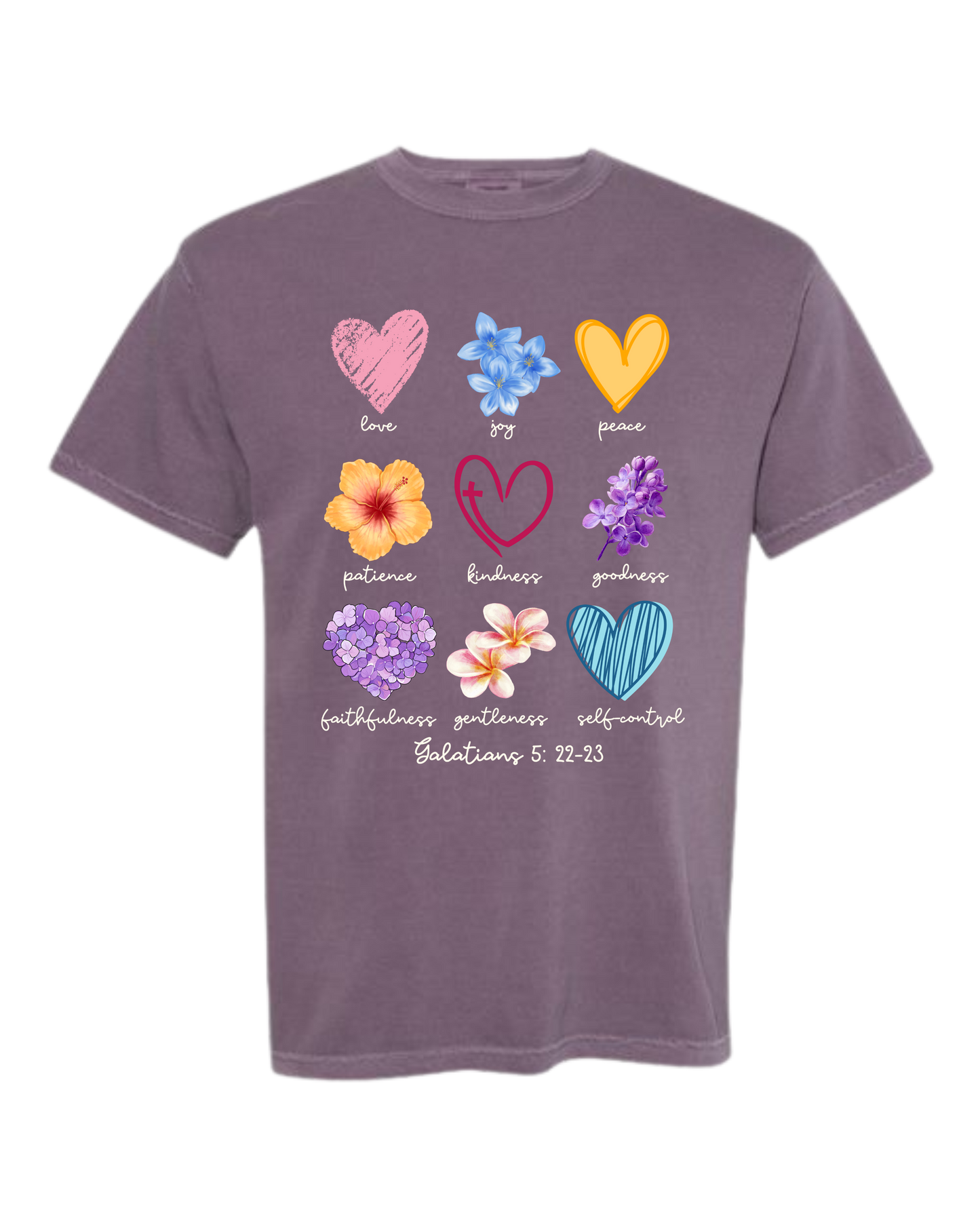 Galatians 5 - Spring - Comfort Colors - Heavyweight Unisex Tee - Pinks & Purples