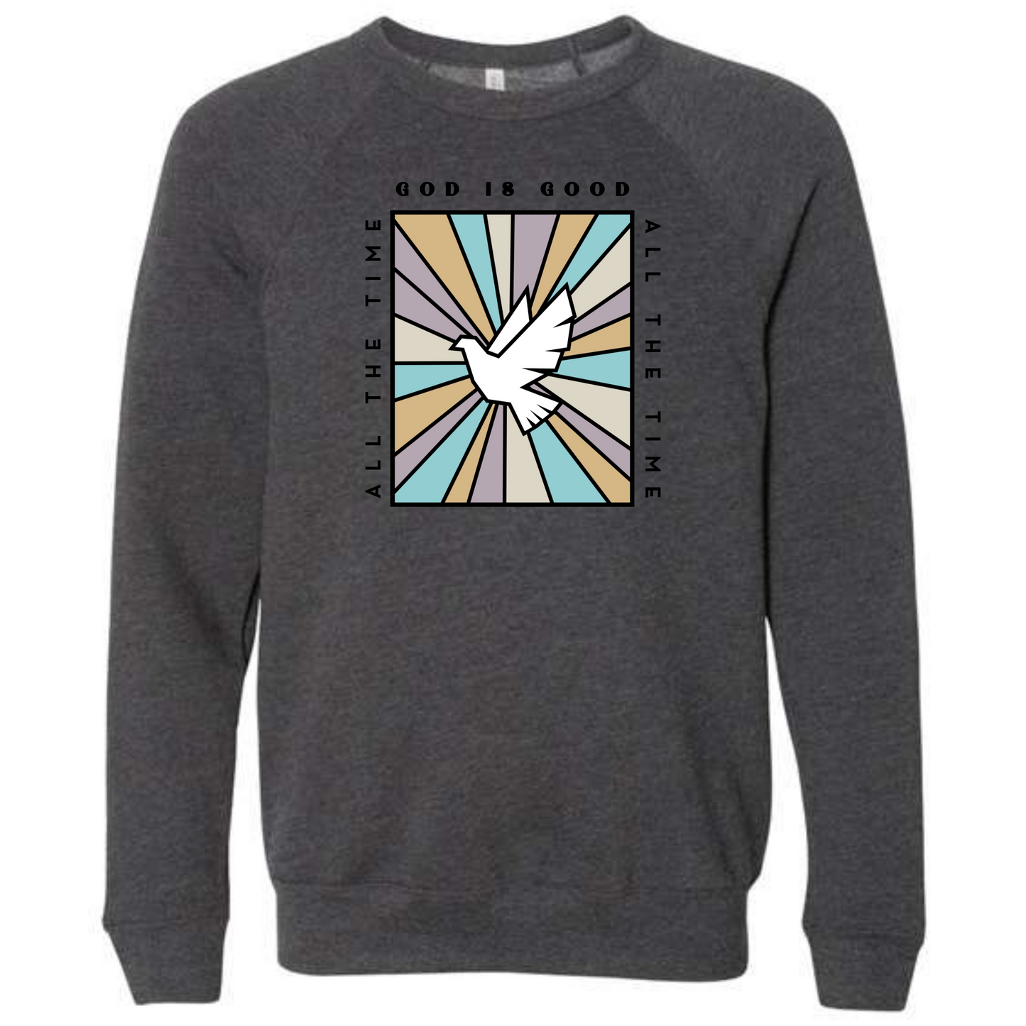 God is Good - Sponge Fleece Raglan Sweatshirt - Greens, Neutrals