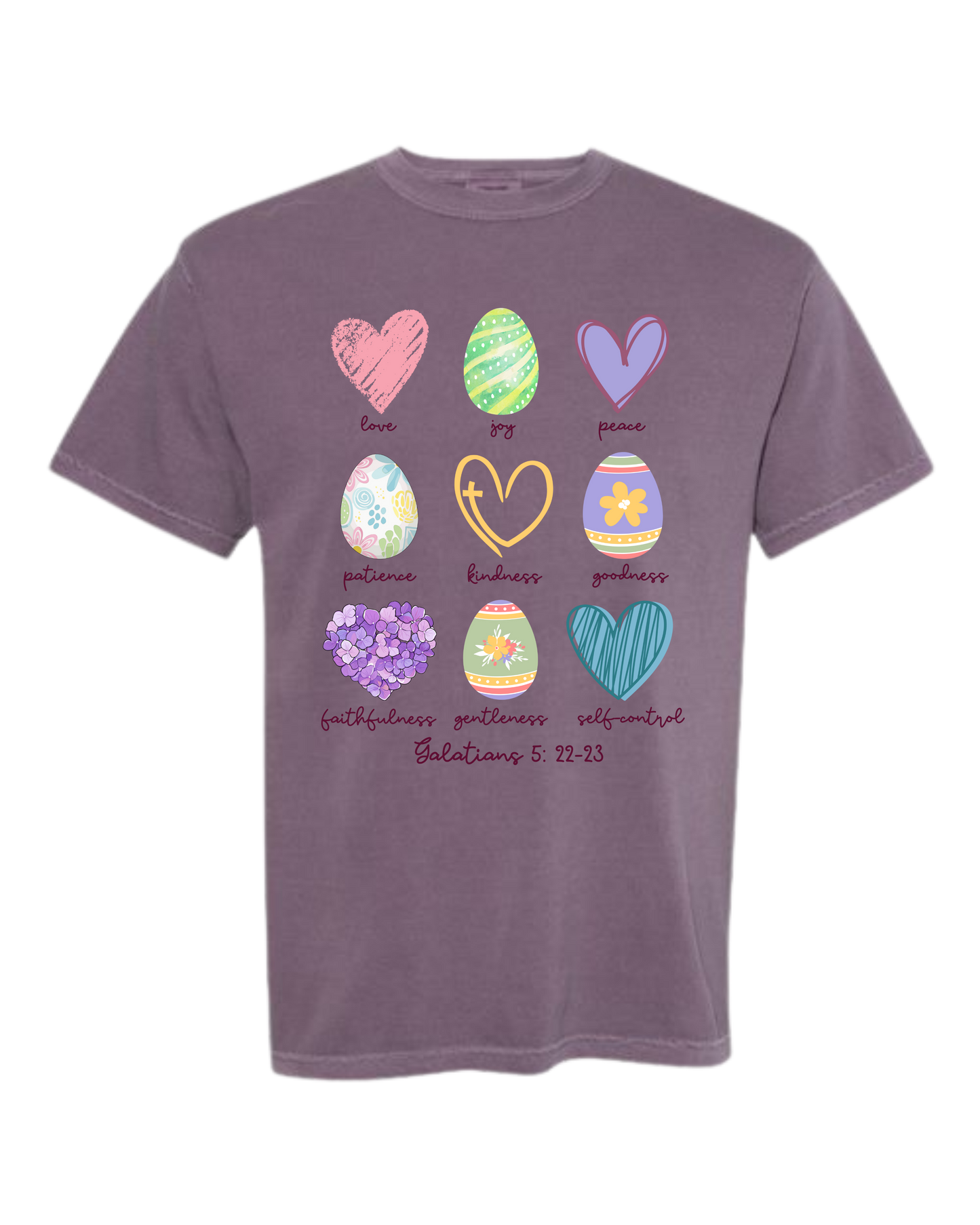 Galatians 5 - Easter - Comfort Colors - Heavyweight Unisex Tee - Pinks & Purples
