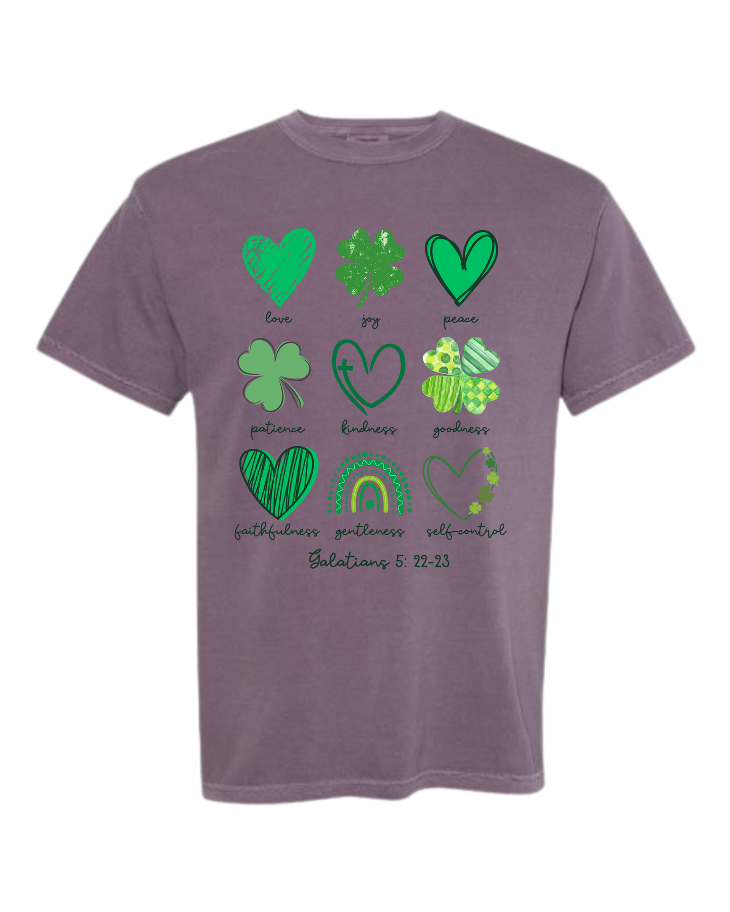 Galatians 5 - St Patrick's Day - Comfort Colors - Heavyweight Unisex Tee - Pinks & Purples