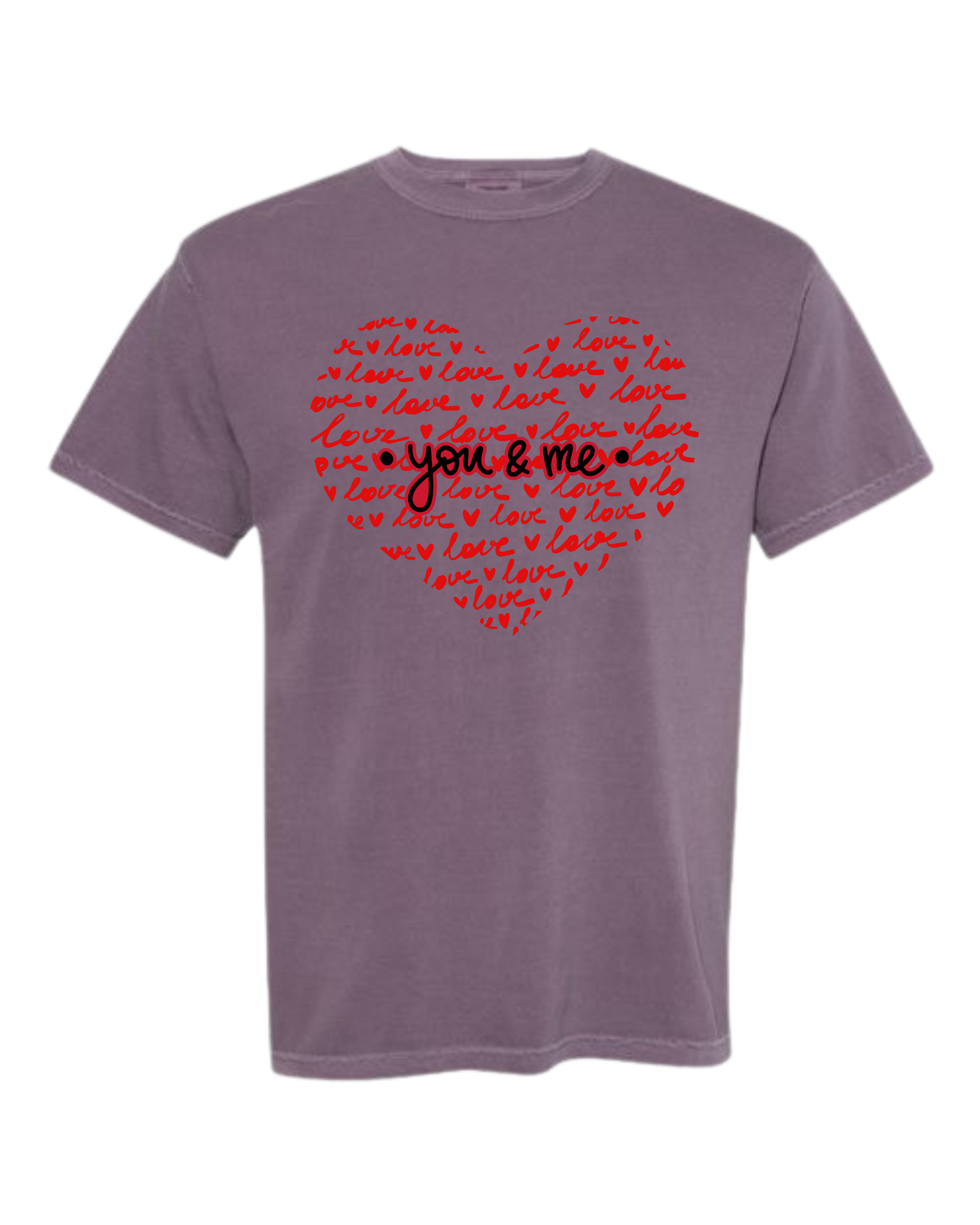You & Me - Comfort Colors - Heavyweight Unisex Tee - Pinks & Purples