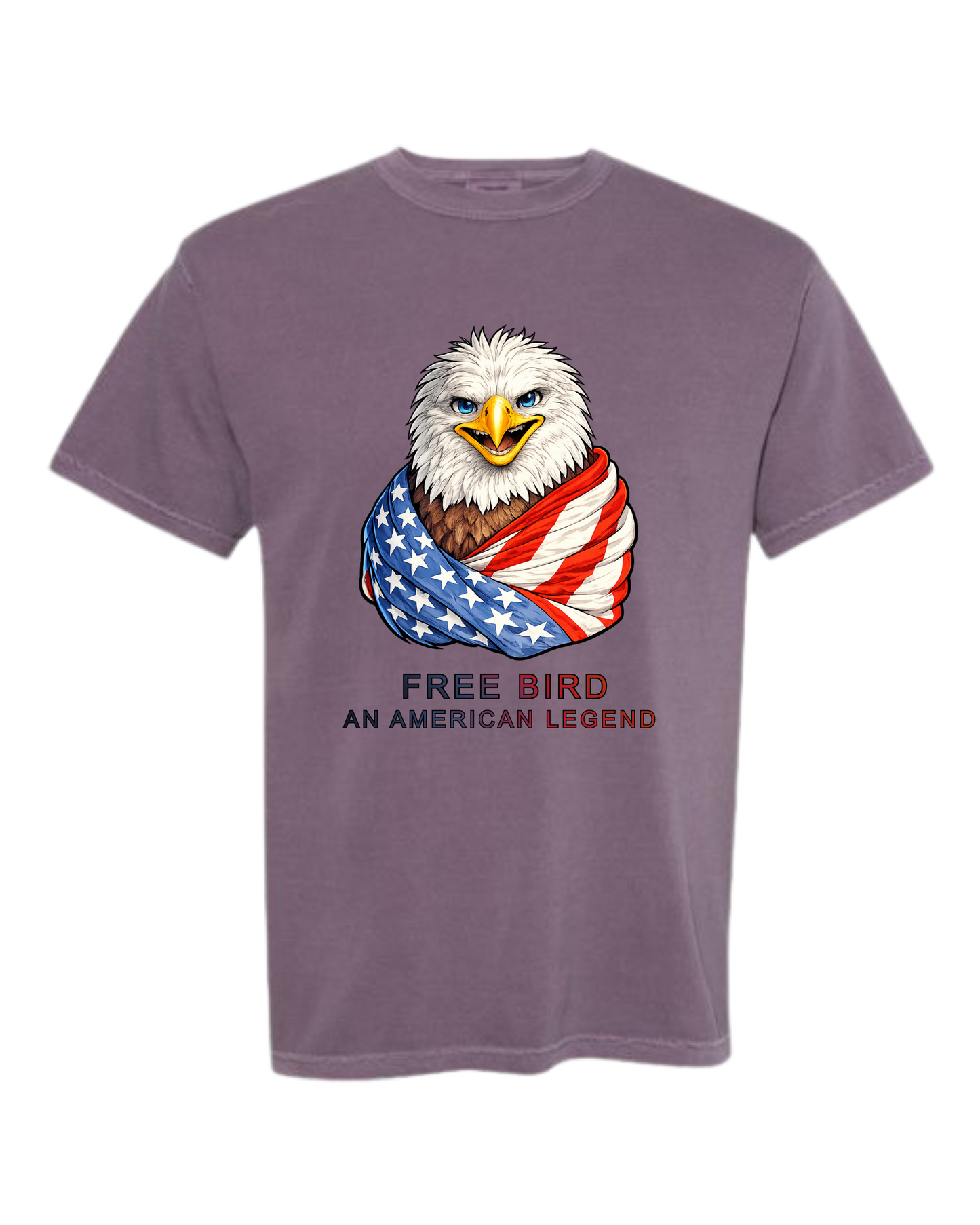 Free Bird An American Legend - Comfort Colors - Heavyweight Unisex Tee - Pinks & Purples