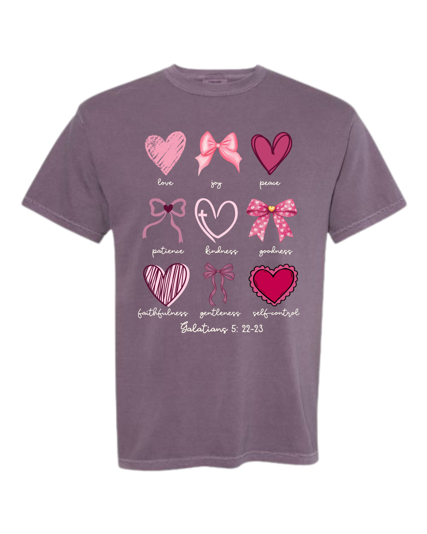 Galatians 5 - Valentines - Comfort Colors - Heavyweight Unisex Tee - Pinks & Purples