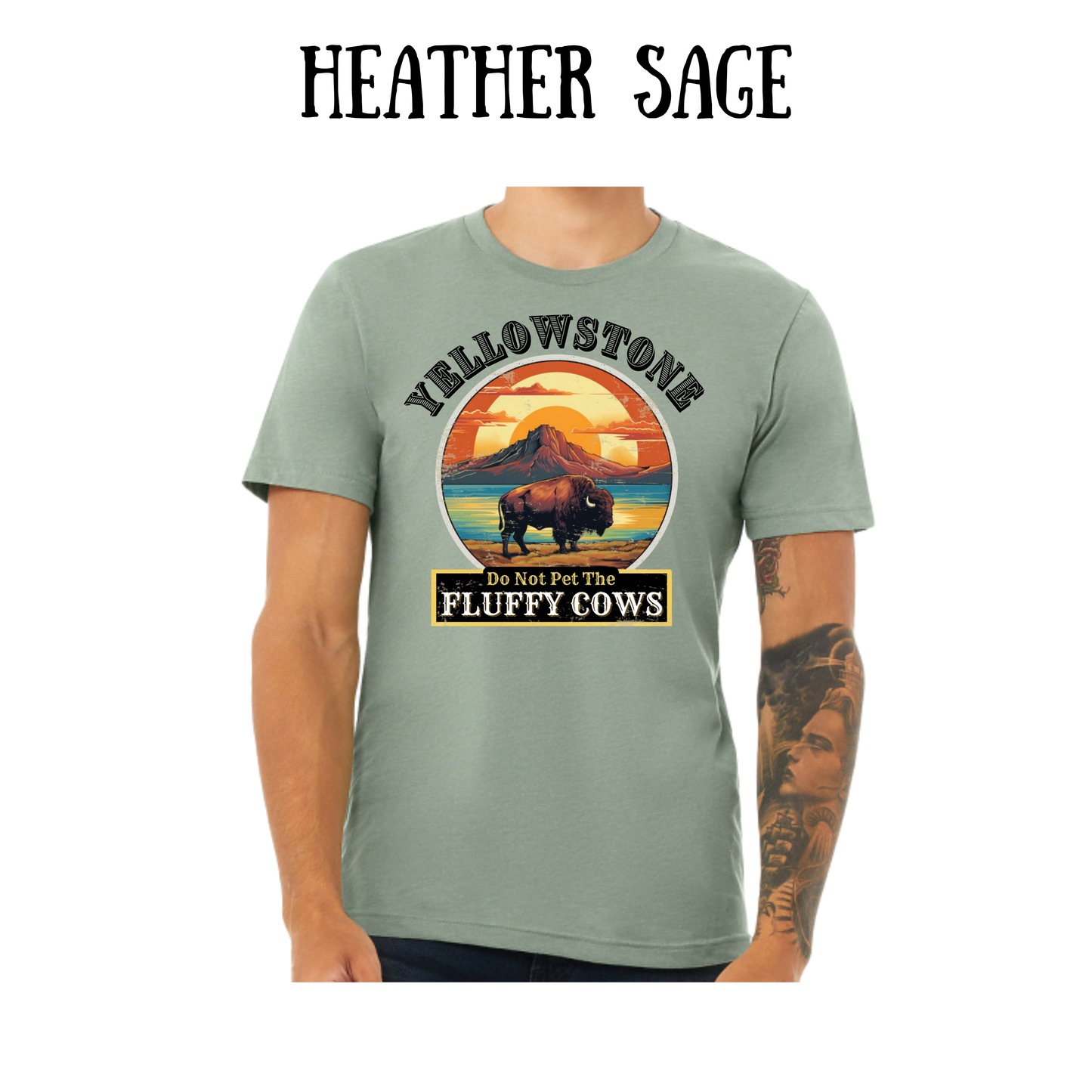 CP - Yellowstone: Fluffy Cows - Unisex Tee - Greens