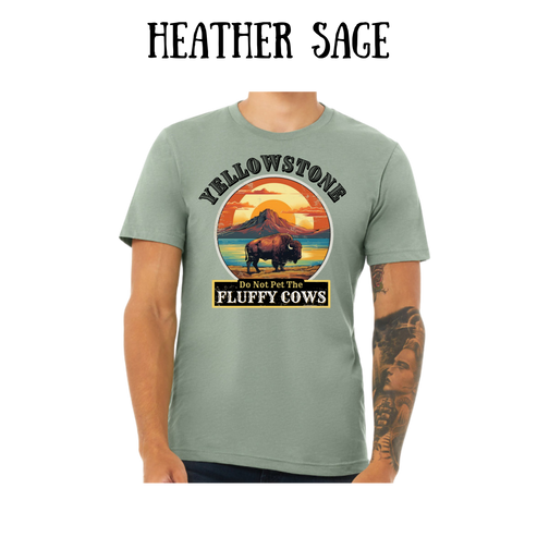CP - Yellowstone: Fluffy Cows - Unisex Tee - Greens