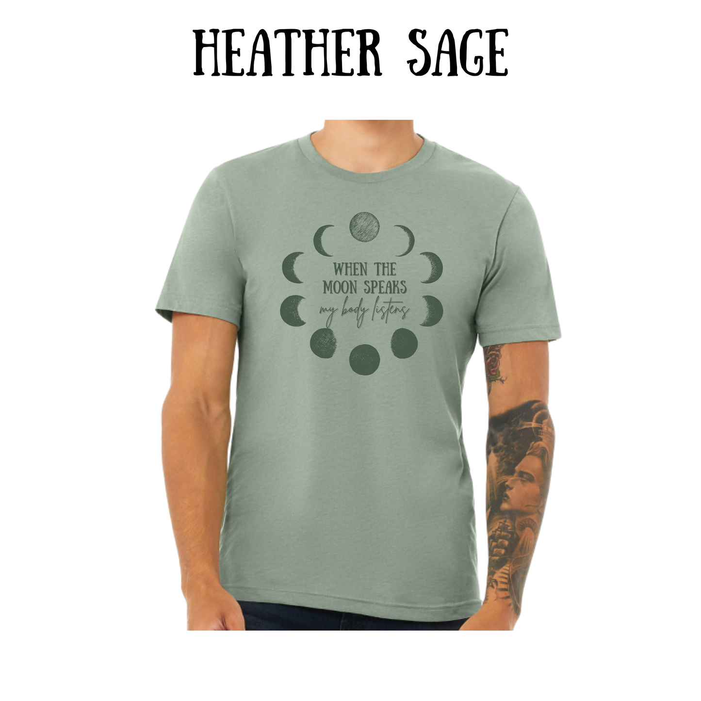 when the moon speaks - unisex tee - greens