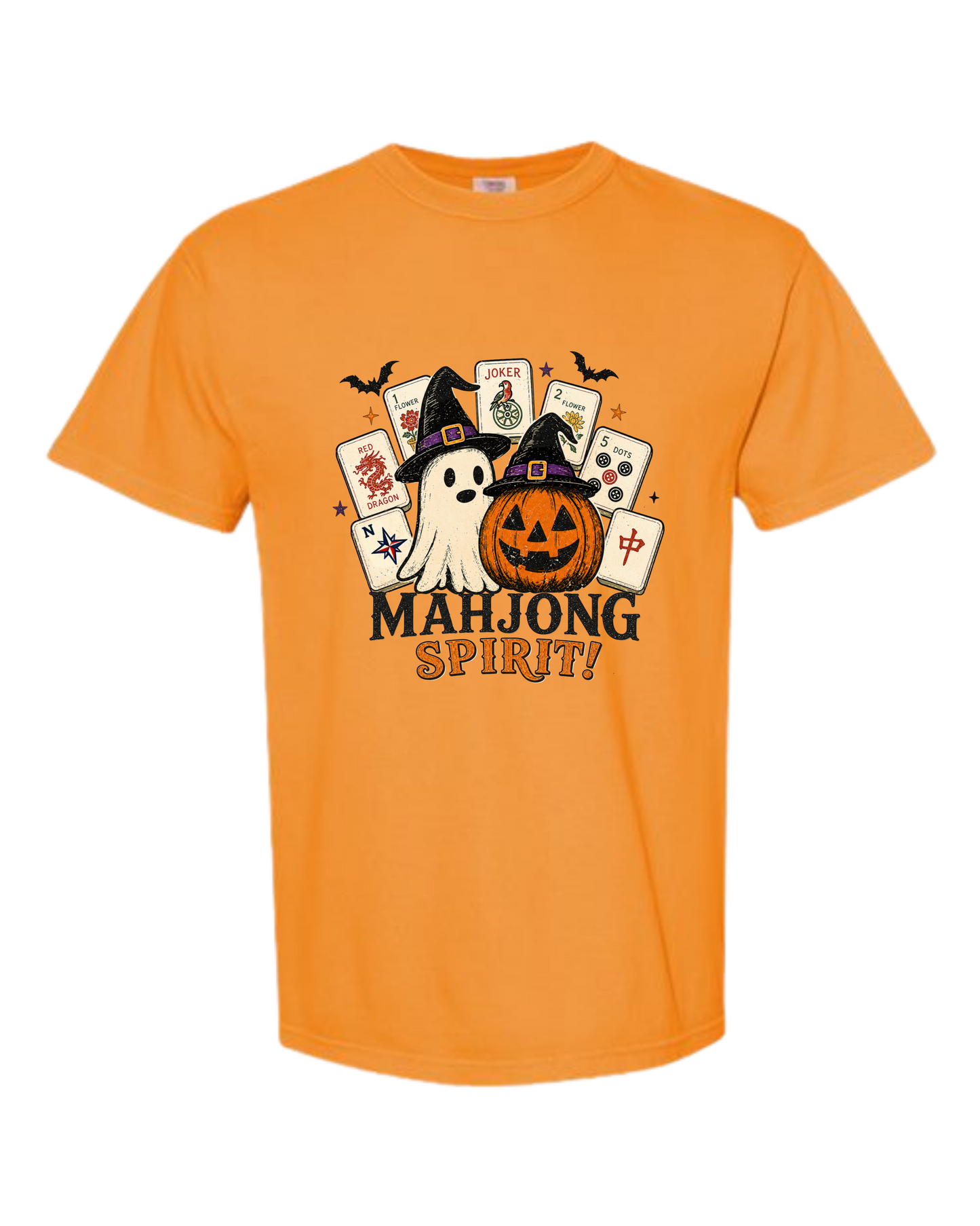Mahjong Spirit - Comfort Colors - Heavyweight Unisex Tee - Yellows, Oranges, Reds
