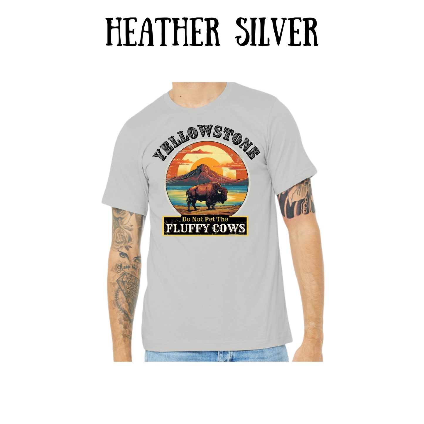 CP - Yellowstone: Fluffy Cows - Unisex Tee - Pinks, Purples, Neutrals