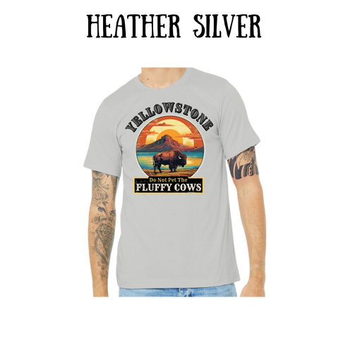 CP - Yellowstone: Fluffy Cows - Unisex Tee - Pinks, Purples, Neutrals
