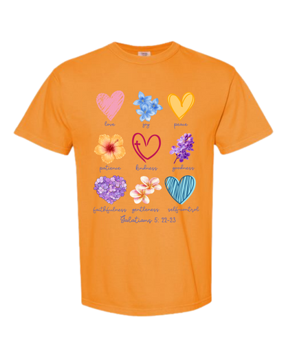 Galatians 5 - Spring - Comfort Colors - Heavyweight Unisex Tee - Yellows, Oranges, Reds