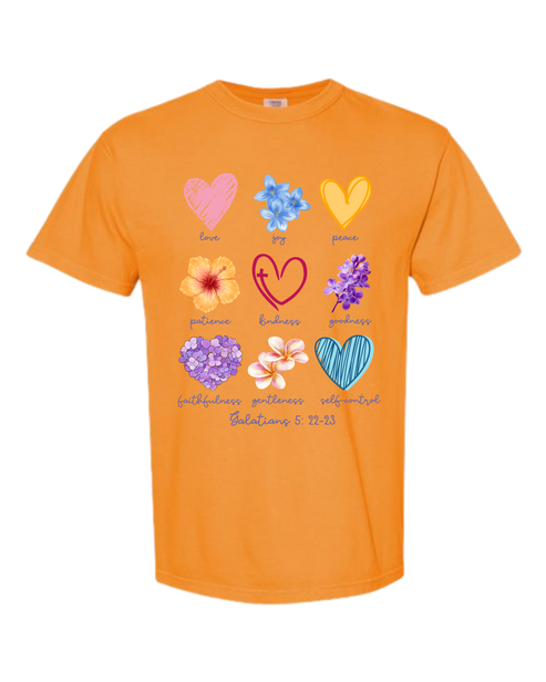 Galatians 5 - Spring - Comfort Colors - Heavyweight Unisex Tee - Yellows, Oranges, Reds