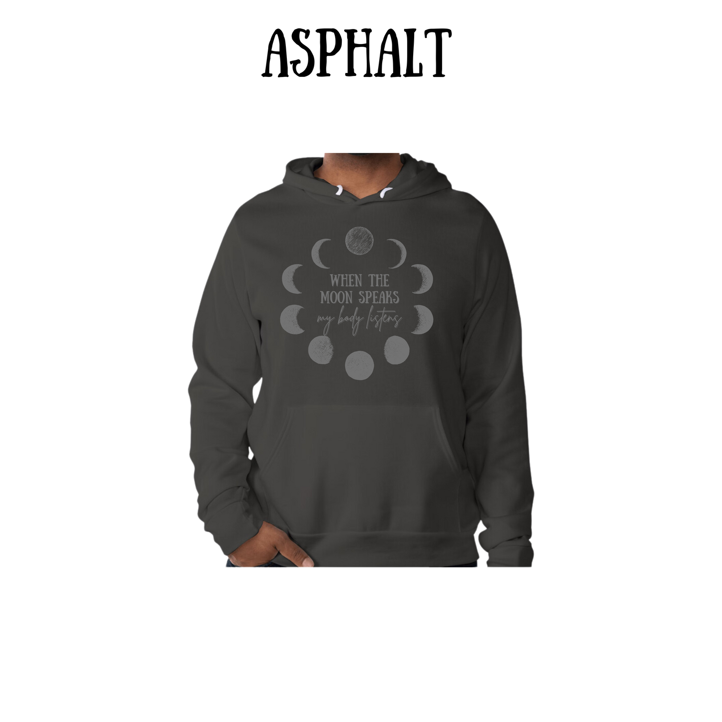 when the moon speaks - sponge fleece hoodie - greens, neutrals