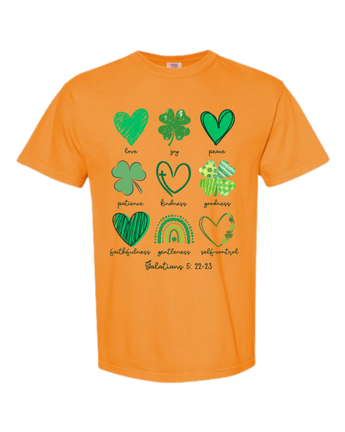 Galatians 5 - St Patrick's Day - Comfort Colors - Heavyweight Unisex Tee - Yellows, Oranges, Reds