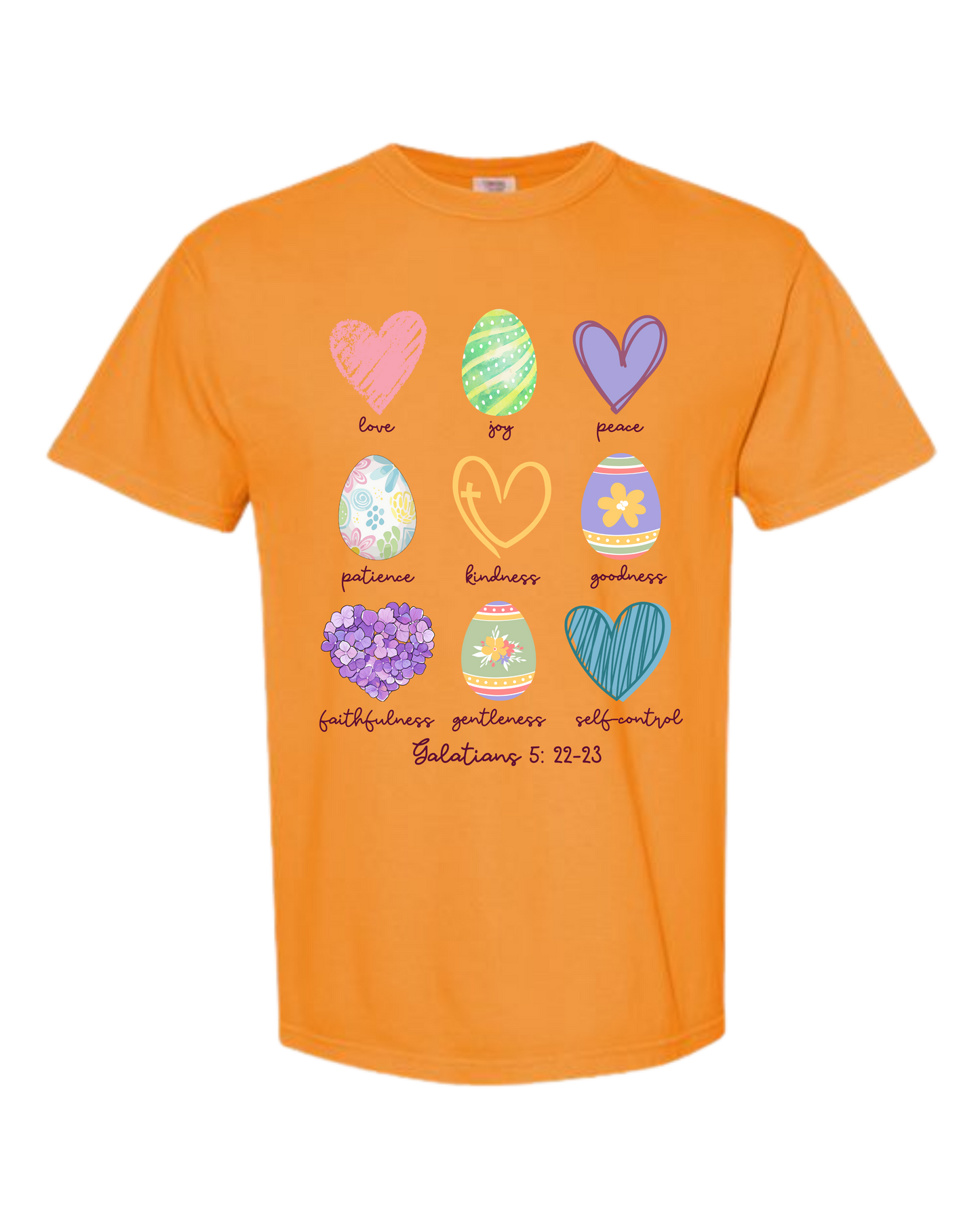 Galatians 5 - Easter - Comfort Colors - Heavyweight Unisex Tee - Yellows, Oranges, Reds