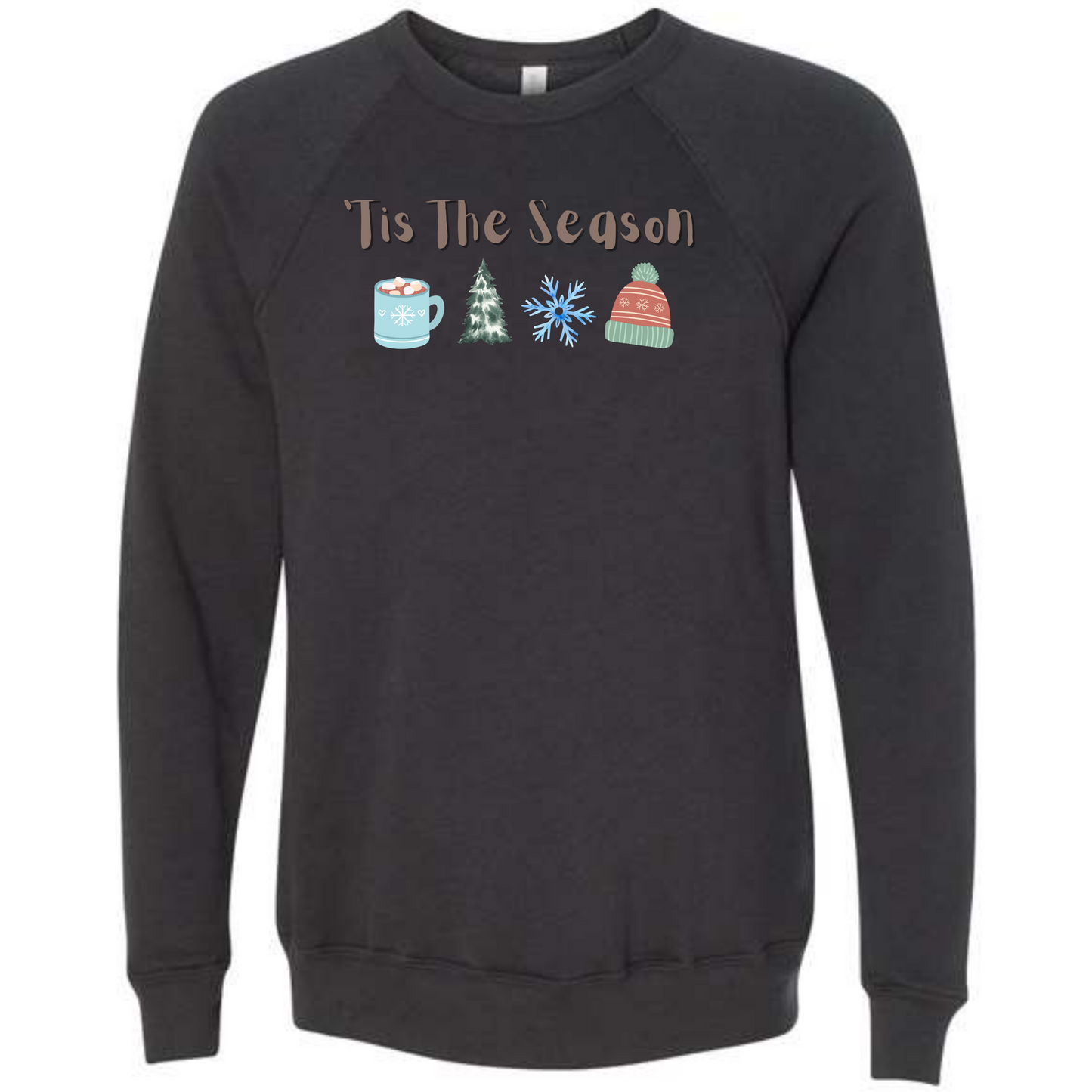 'Tis The Season - Winter - Sponge Fleece Raglan Sweatshirt - Greens, Neutrals